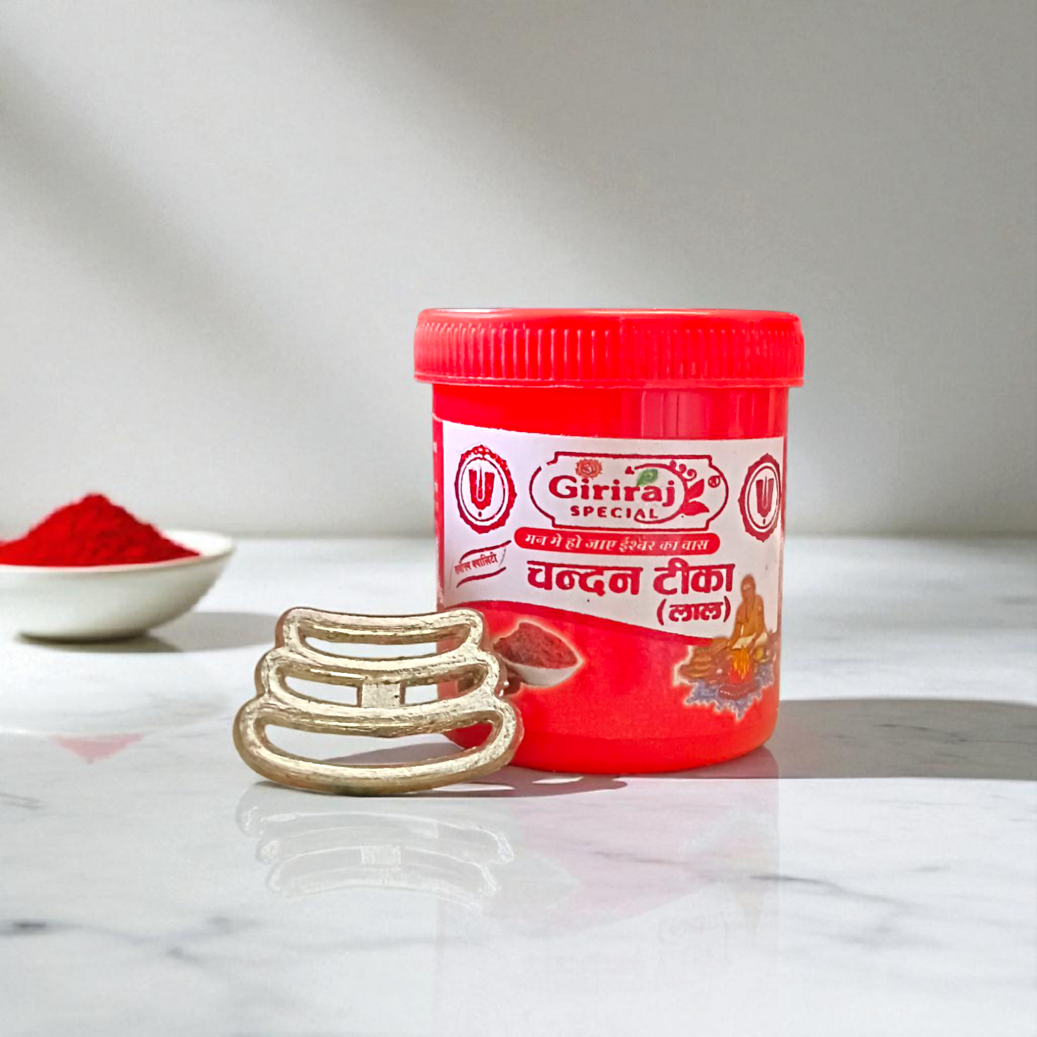 Tripundra Tilak Stamp for forehead tilak, ideal for Shiva devotees and ritual use