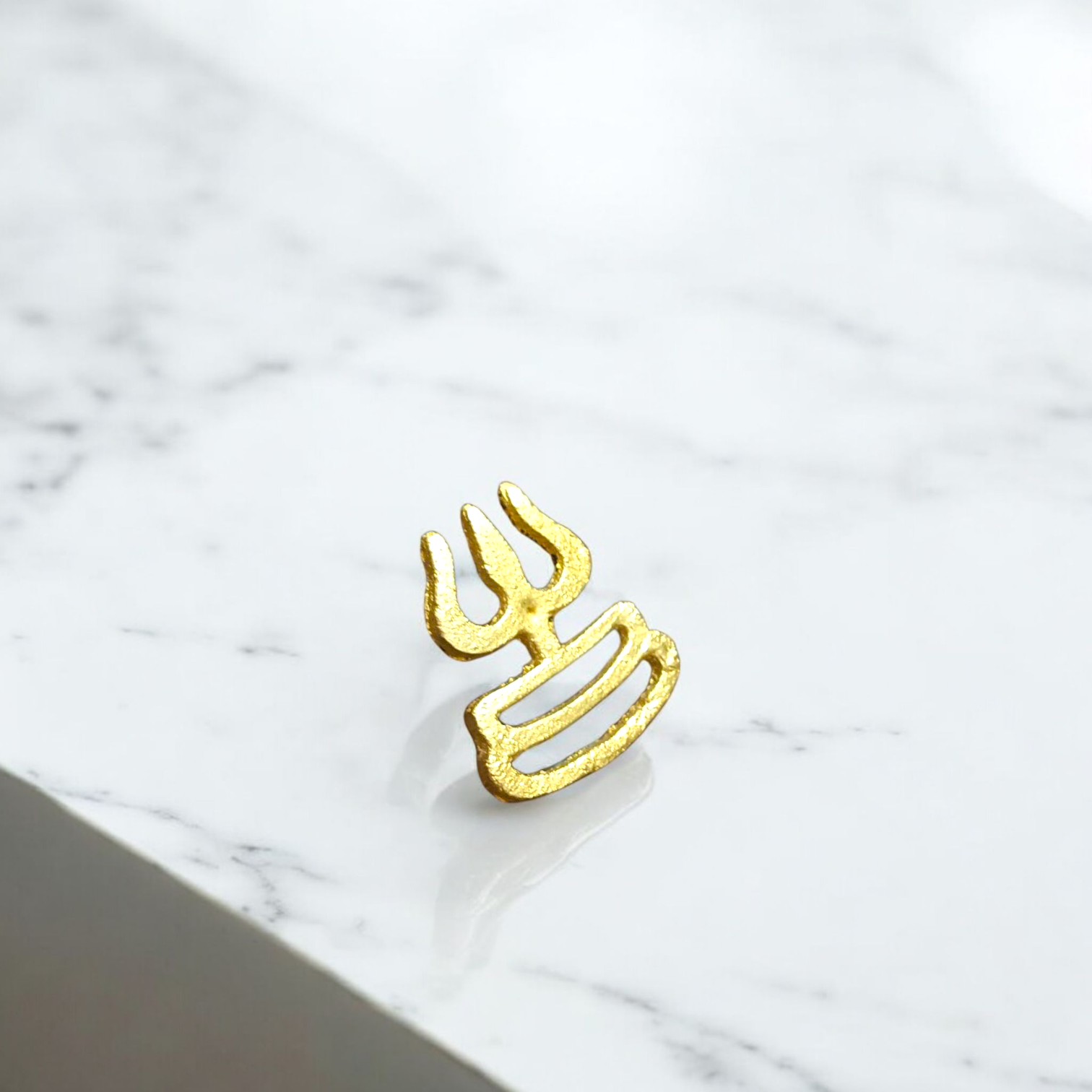 Trishakti Trishul Tilak Stamp in brass – Tripund forehead stamp for Shiva devotees