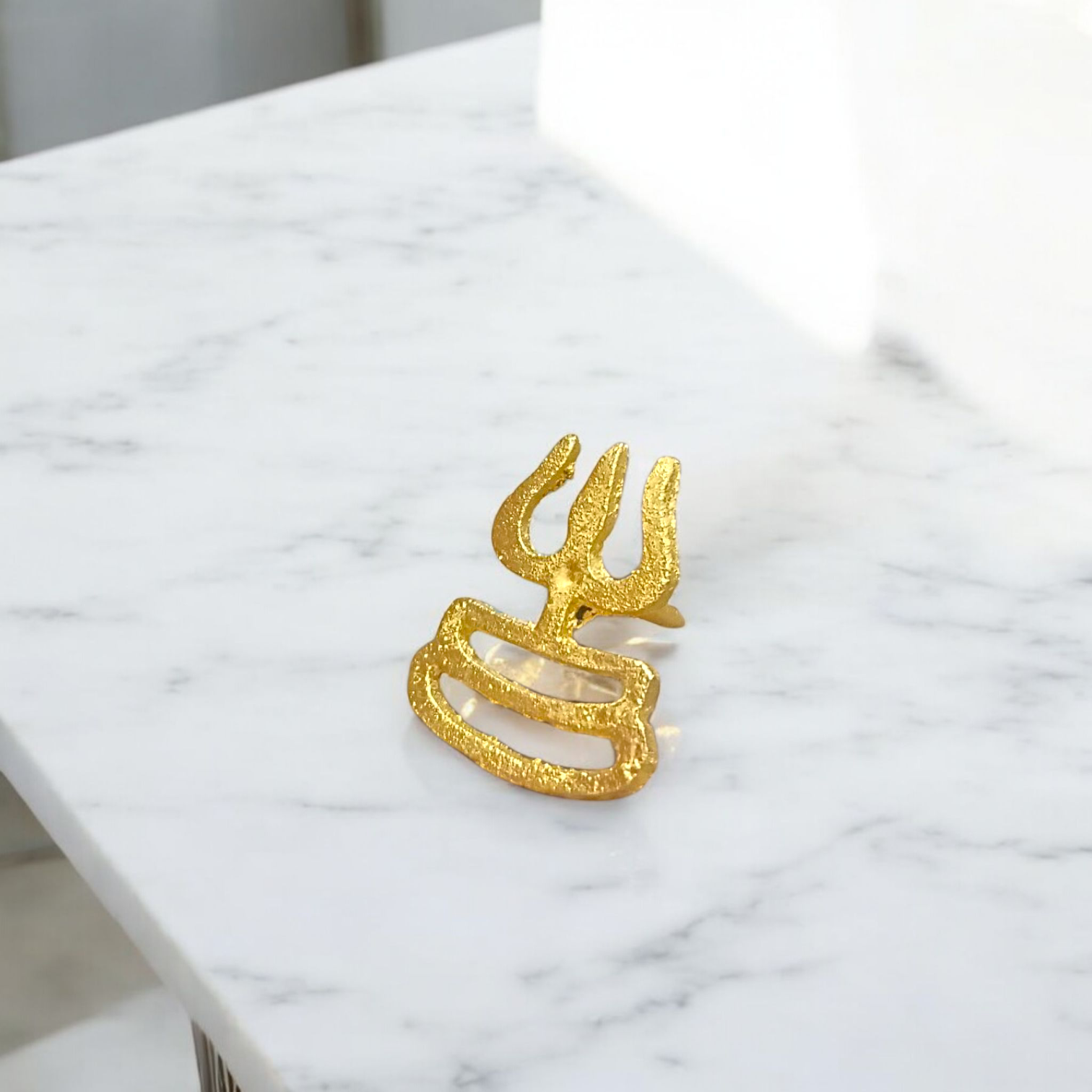 Trishakti Trishul Tilak Stamp in brass – Tripund forehead stamp for Shiva devotees