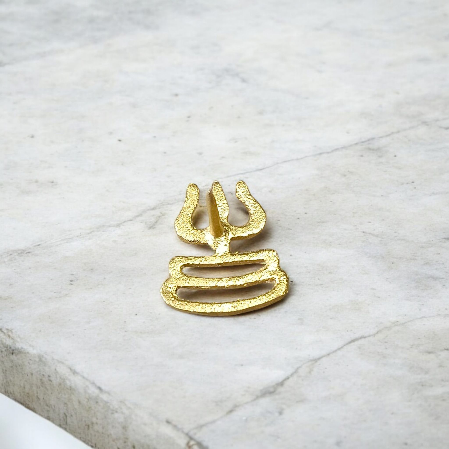 Trishakti Trishul Tilak Stamp in brass – Tripund forehead stamp for Shiva devotees