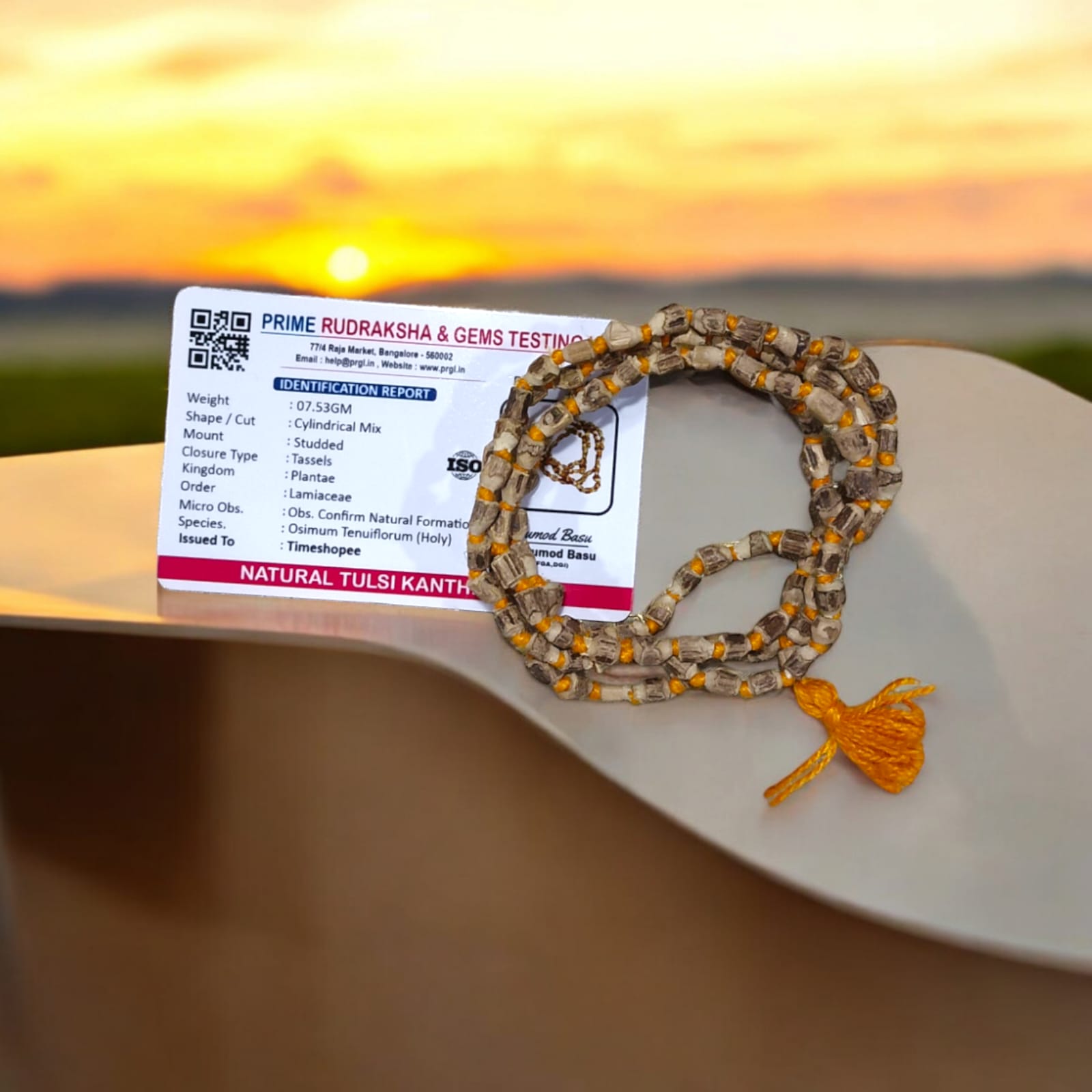 Tulsi Kanthi Mala | Small Beads | Lab Certified | Timeshopee