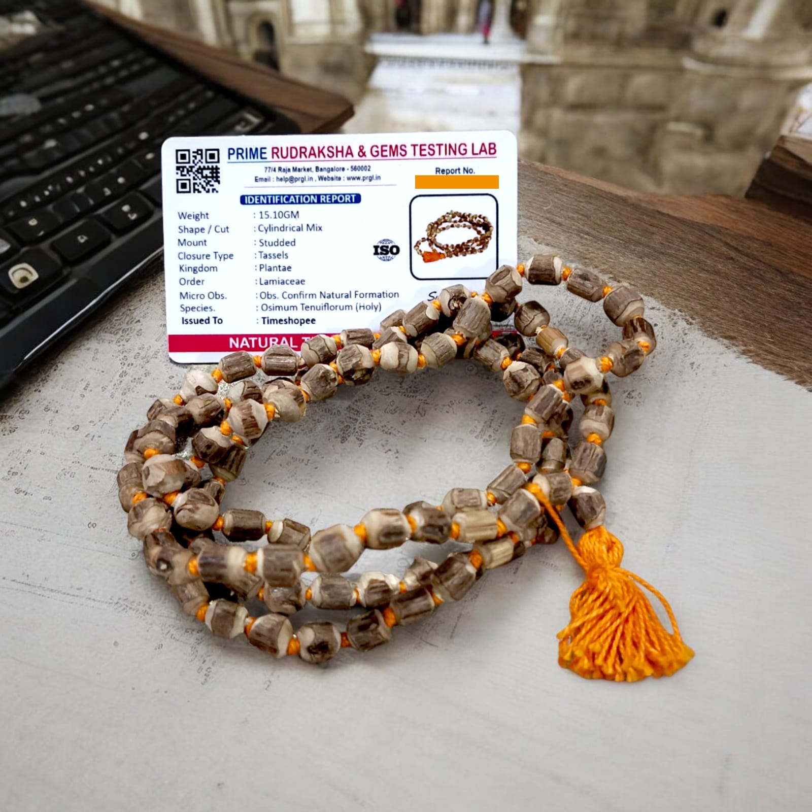 Tulsi Kanthi Mala | Big Beads | Lab Certified | Timeshopee