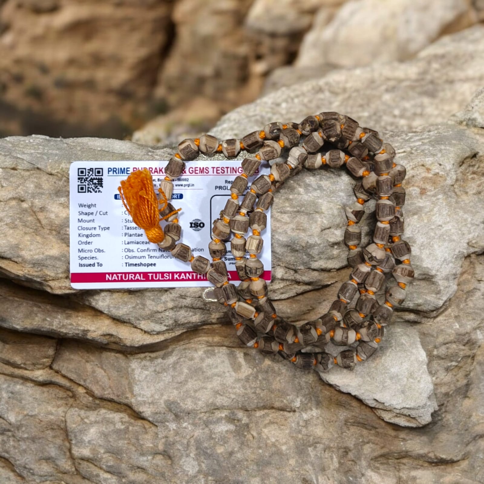 Tulsi Kanthi Mala | Big Beads | Lab Certified | Timeshopee