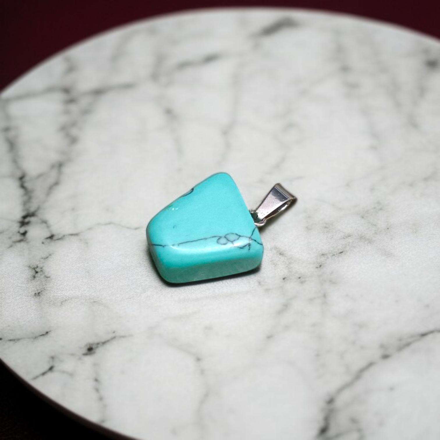 Turquoise Blue Howlite Tumbled Stone – Lab Certified Healing Crystal for Calmness and Spiritual Balance from Timeshopee