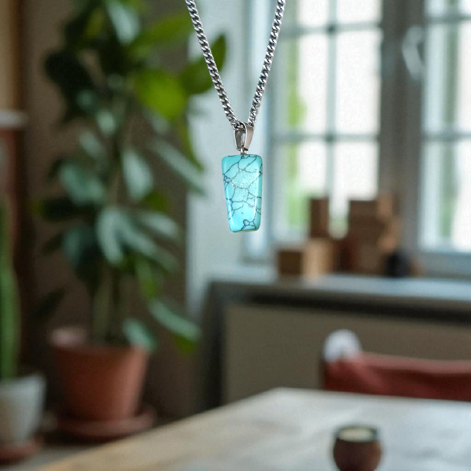 Turquoise Blue Howlite Tumbled Stone – Lab Certified Healing Crystal for Calmness and Spiritual Balance from Timeshopee