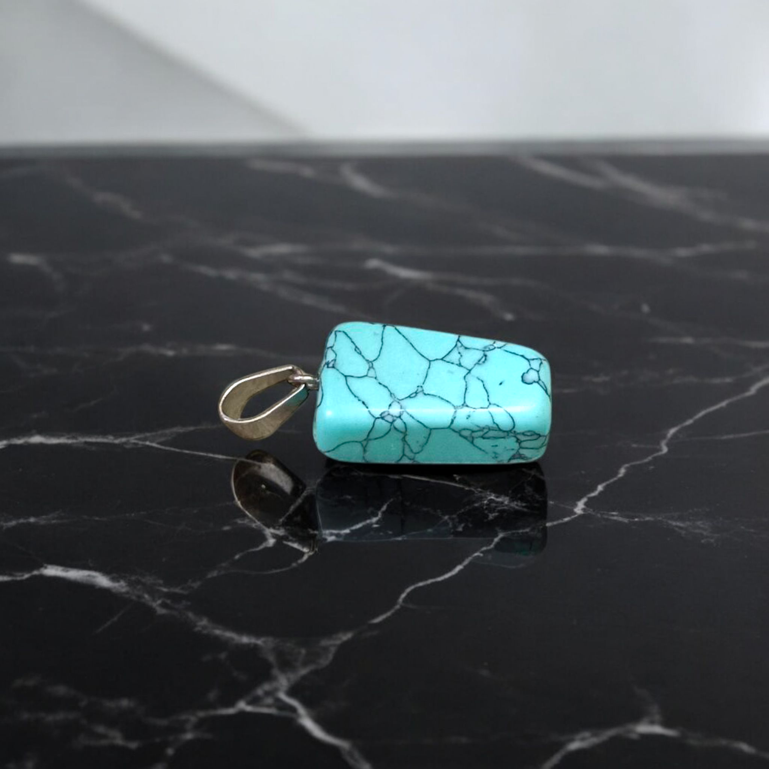 Turquoise Blue Howlite Tumbled Stone – Lab Certified Healing Crystal for Calmness and Spiritual Balance from Timeshopee