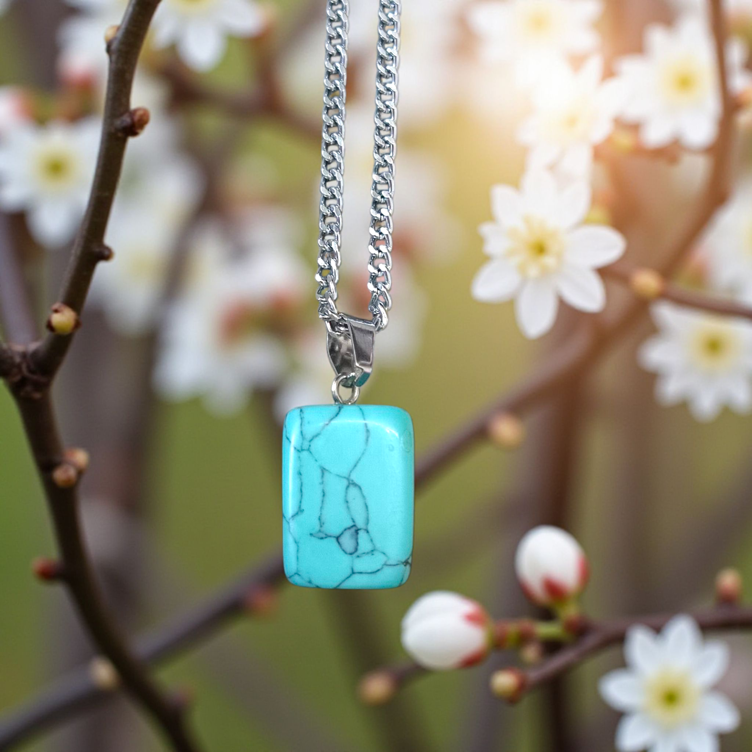 Turquoise Blue Howlite Tumbled Stone – Lab Certified Healing Crystal for Calmness and Spiritual Balance from Timeshopee