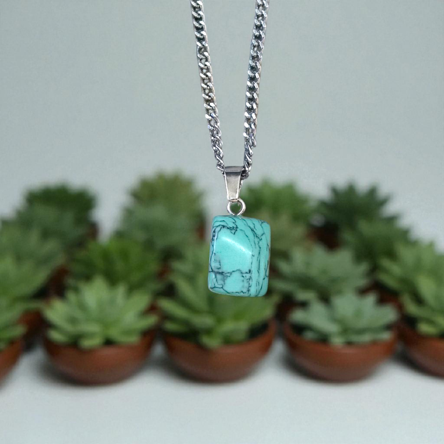 Turquoise Blue Howlite Tumbled Stone – Lab Certified Healing Crystal for Calmness and Spiritual Balance from Timeshopee