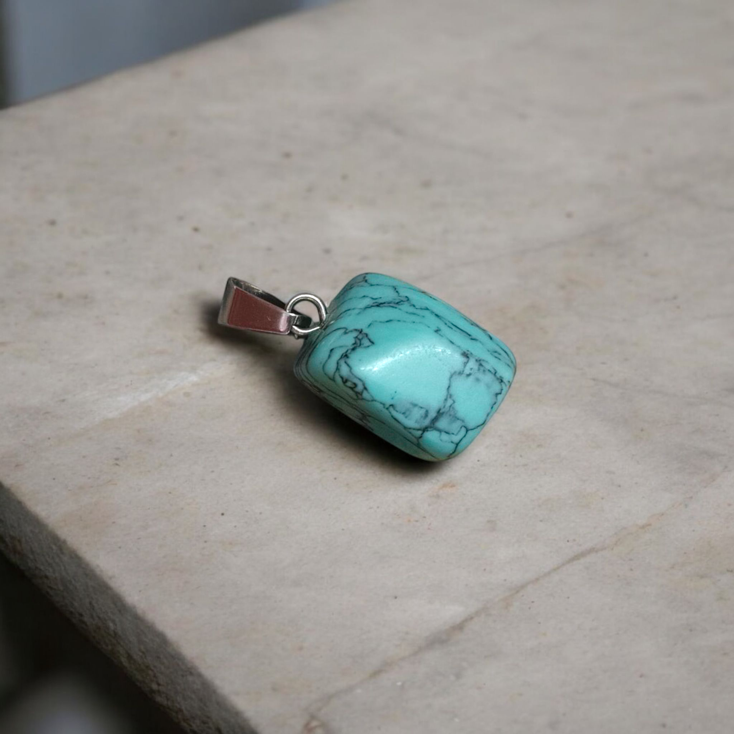 Turquoise Blue Howlite Tumbled Stone – Lab Certified Healing Crystal for Calmness and Spiritual Balance from Timeshopee