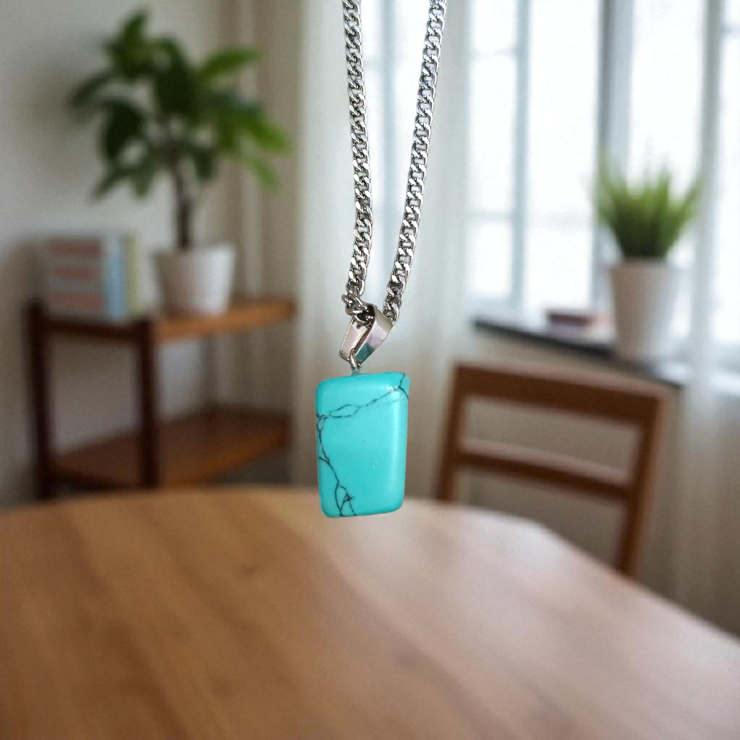 Turquoise Blue Howlite Tumbled Stone – Lab Certified Healing Crystal for Calmness and Spiritual Balance from Timeshopee