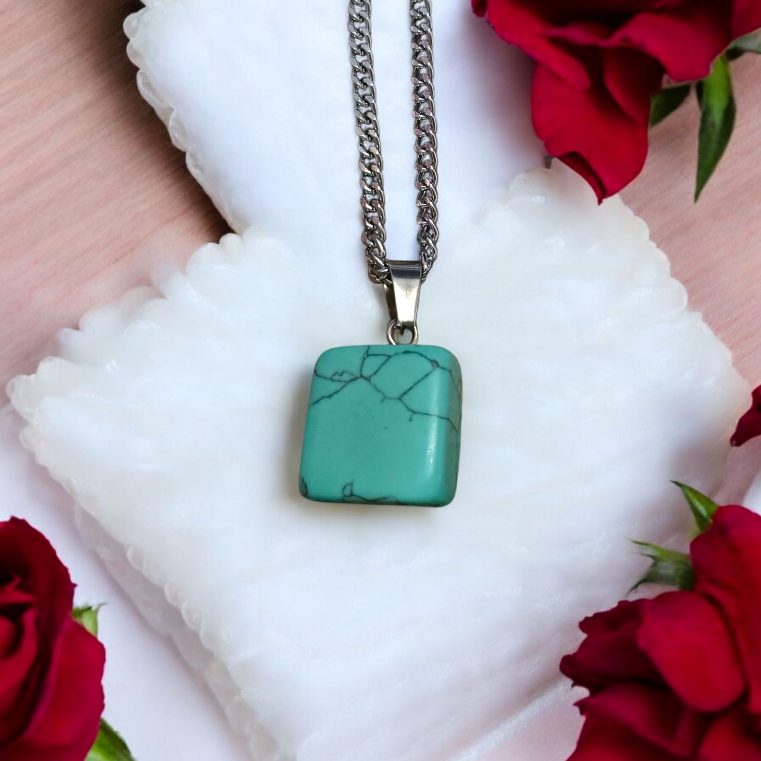 Turquoise Blue Howlite Tumbled Stone – Lab Certified Healing Crystal for Calmness and Spiritual Balance from Timeshopee