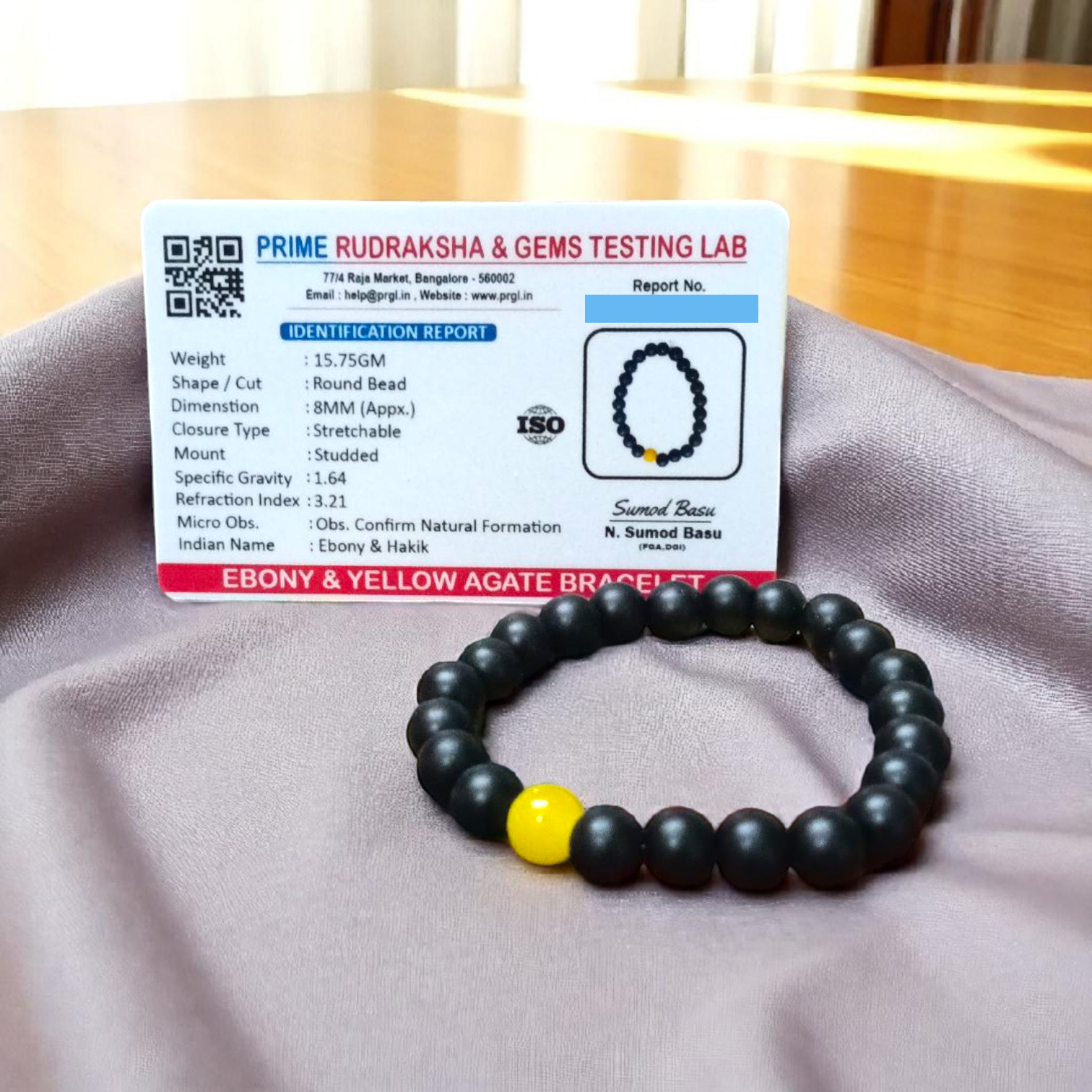 Twin Flame Couple Bracelet – 8MM Lab Certified Yellow Agate & Ebony Stones – Lab Certified | Timeshopee