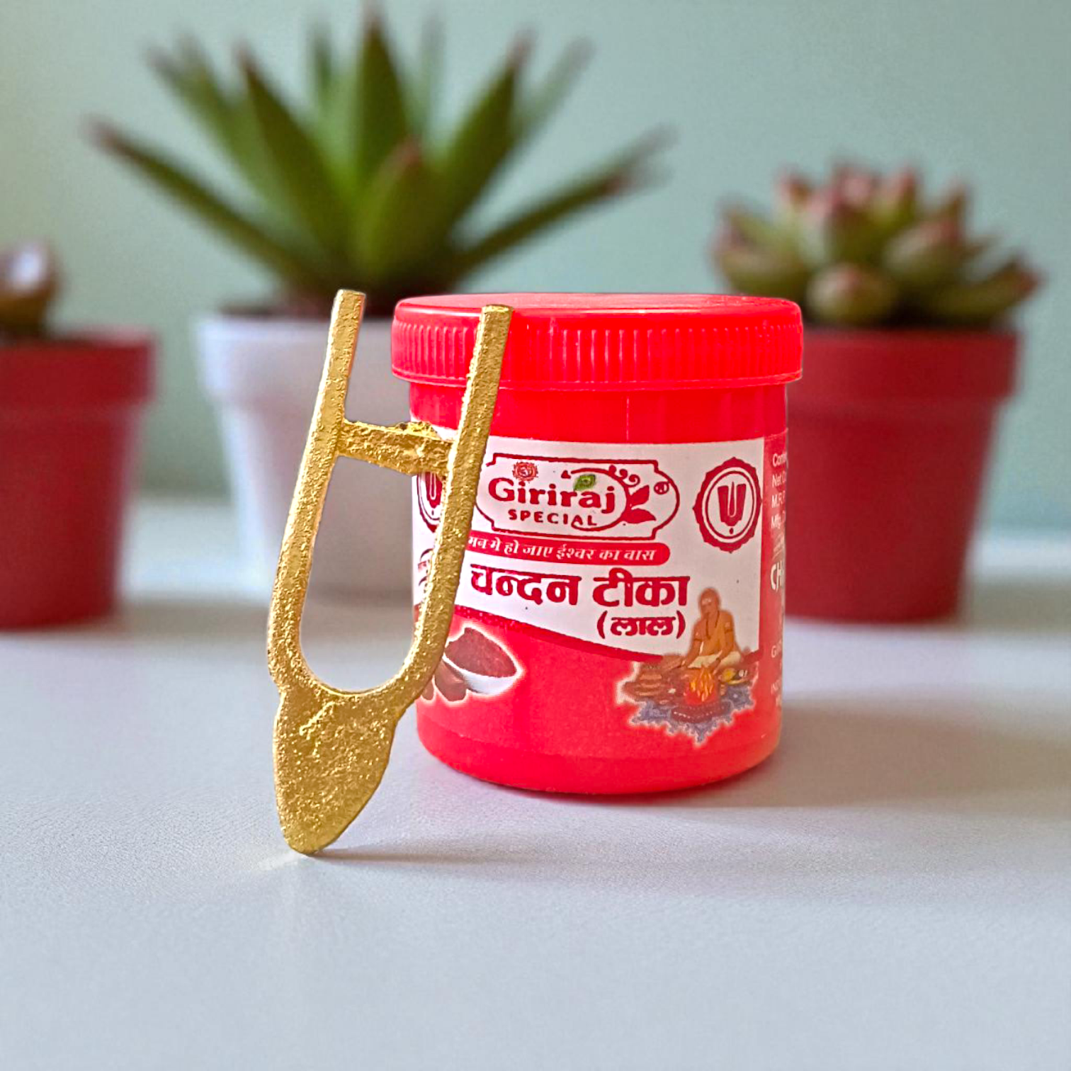 U-shaped Vishnu Tilak Brass Stamp for forehead application – Traditional Vaishnav tilak tool