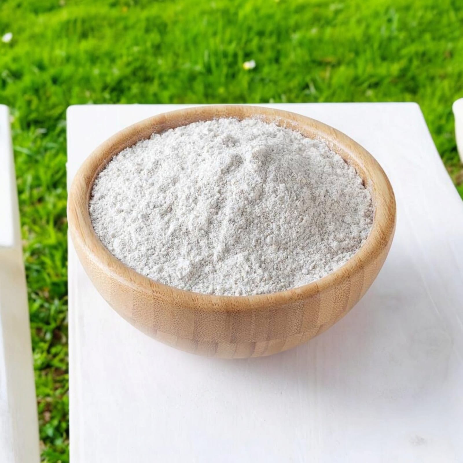 Vibhuti Bhasma holy ash in a 50-gram resealable zipper pouch, traditionally used for Hindu rituals and spiritual practices.