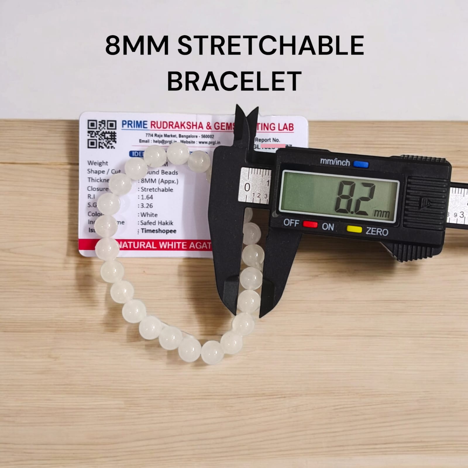 White Agate Bracelet | Safed Hakik Bracelet | Lab Certified | Timeshopee