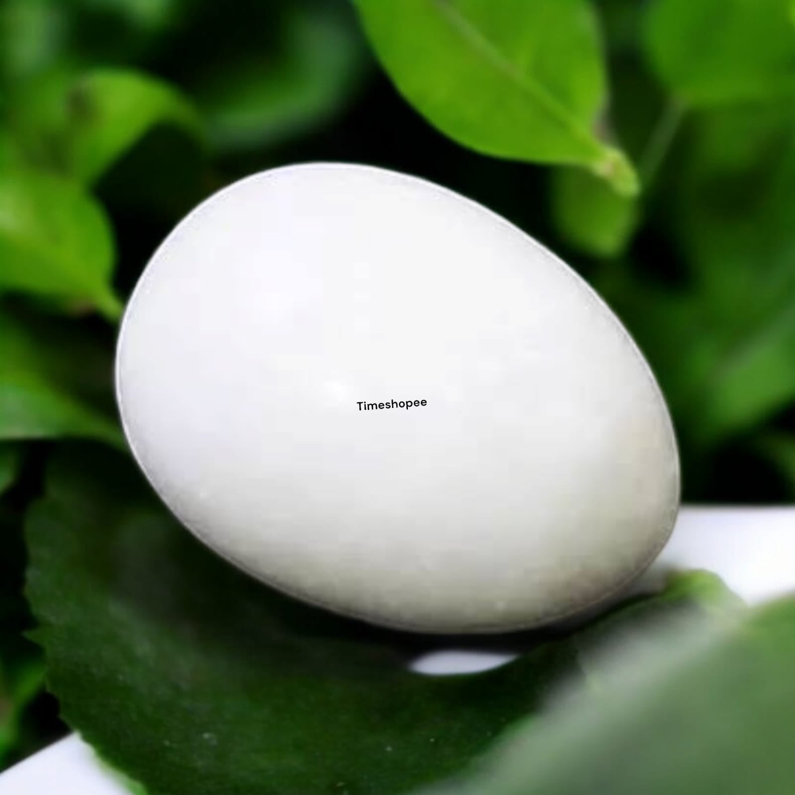 White Marble Shivling Stone for Tulsi and temple worship, representing Lord Shiva with an elegant and pure design.
