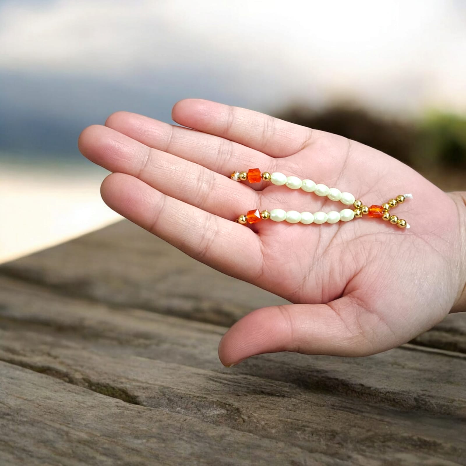 White Moti Mala Garland for Laddu Gopal with Small Beads