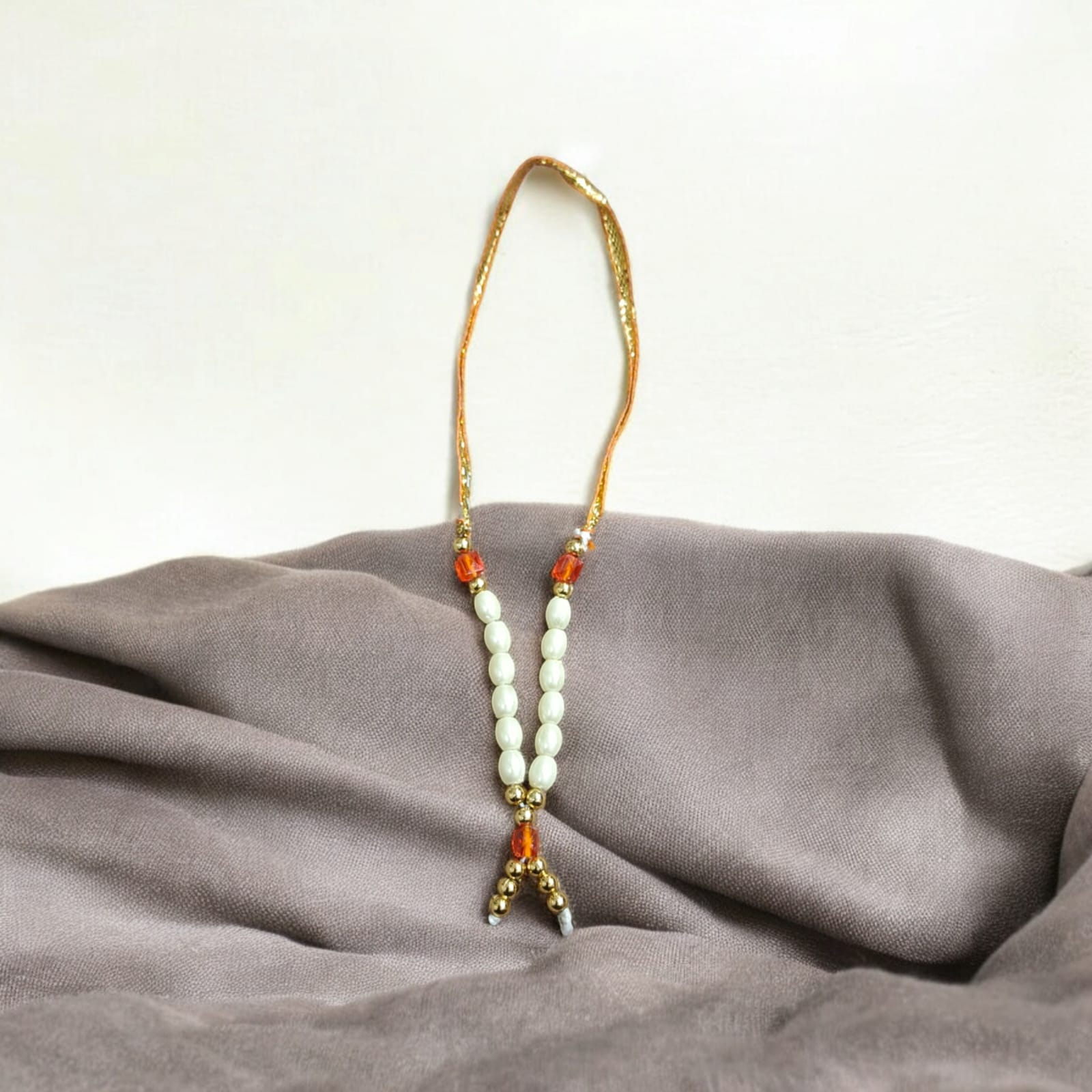 White Moti Mala Garland for Laddu Gopal with Small Beads