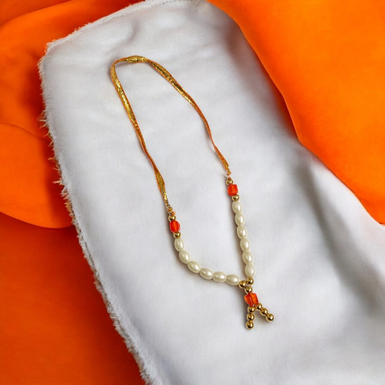 White Moti Mala Garland for Laddu Gopal with Small Beads