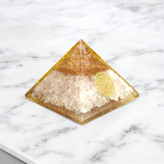 White Stone Crystal Orgone Pyramid
Purity Clarity Divine Energy