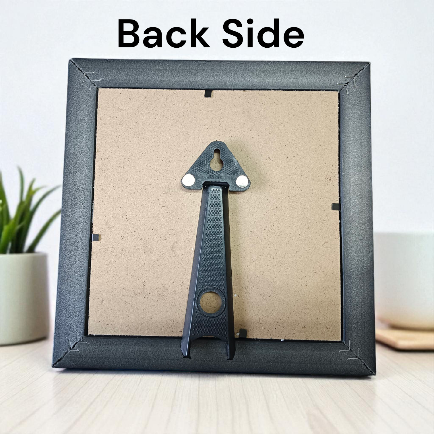 Wooden 7x7 inch Vastu frame featuring seven golden horses with rising sun background and embedded Pyrite stone, ideal for wealth and energy correction