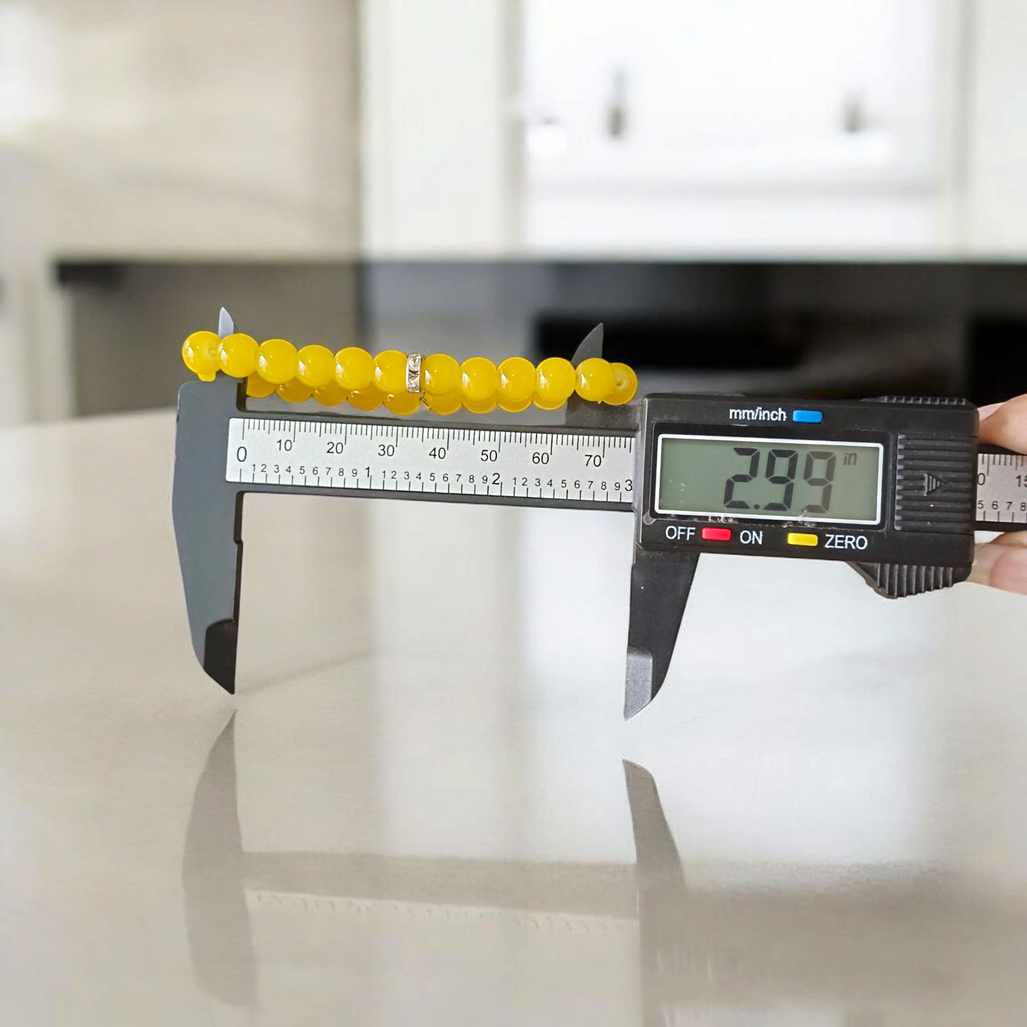 Yellow Agate Bracelet | 8mm Beads Stretchable Bracelet | Lab Certified | Positive Energy & Protection