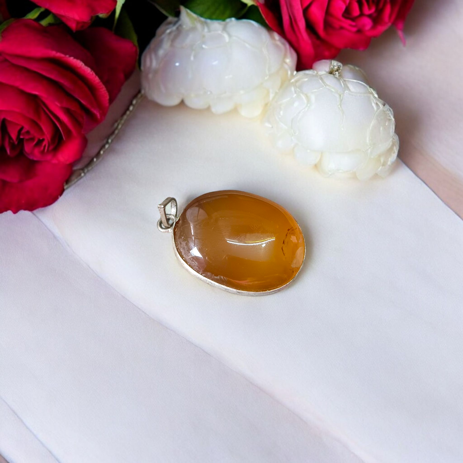 Yellow Agate Pendant | Peela Hakik Locket | Lab Certified | Timeshopee