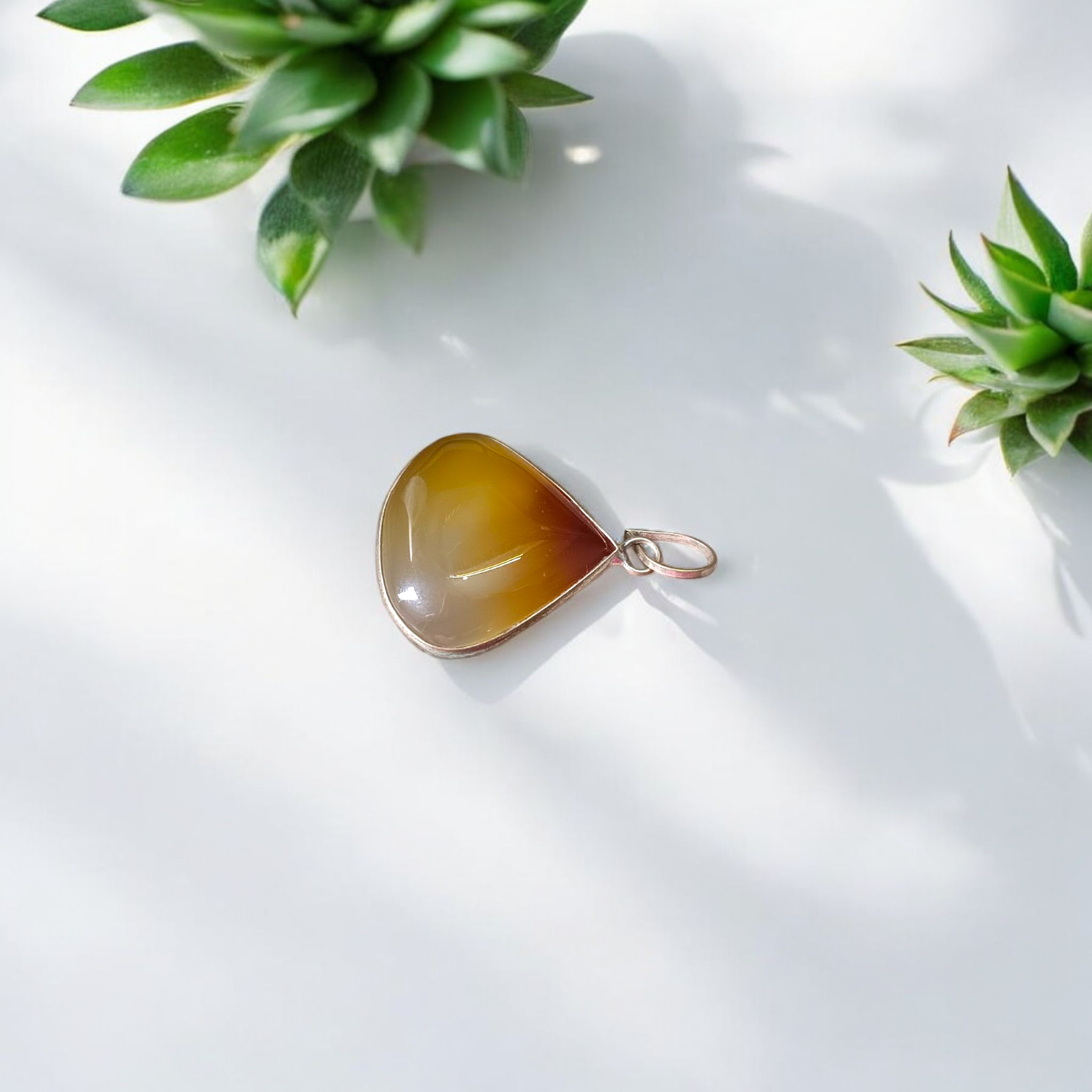 Yellow Agate Pendant | Peela Hakik Locket | Lab Certified | Timeshopee