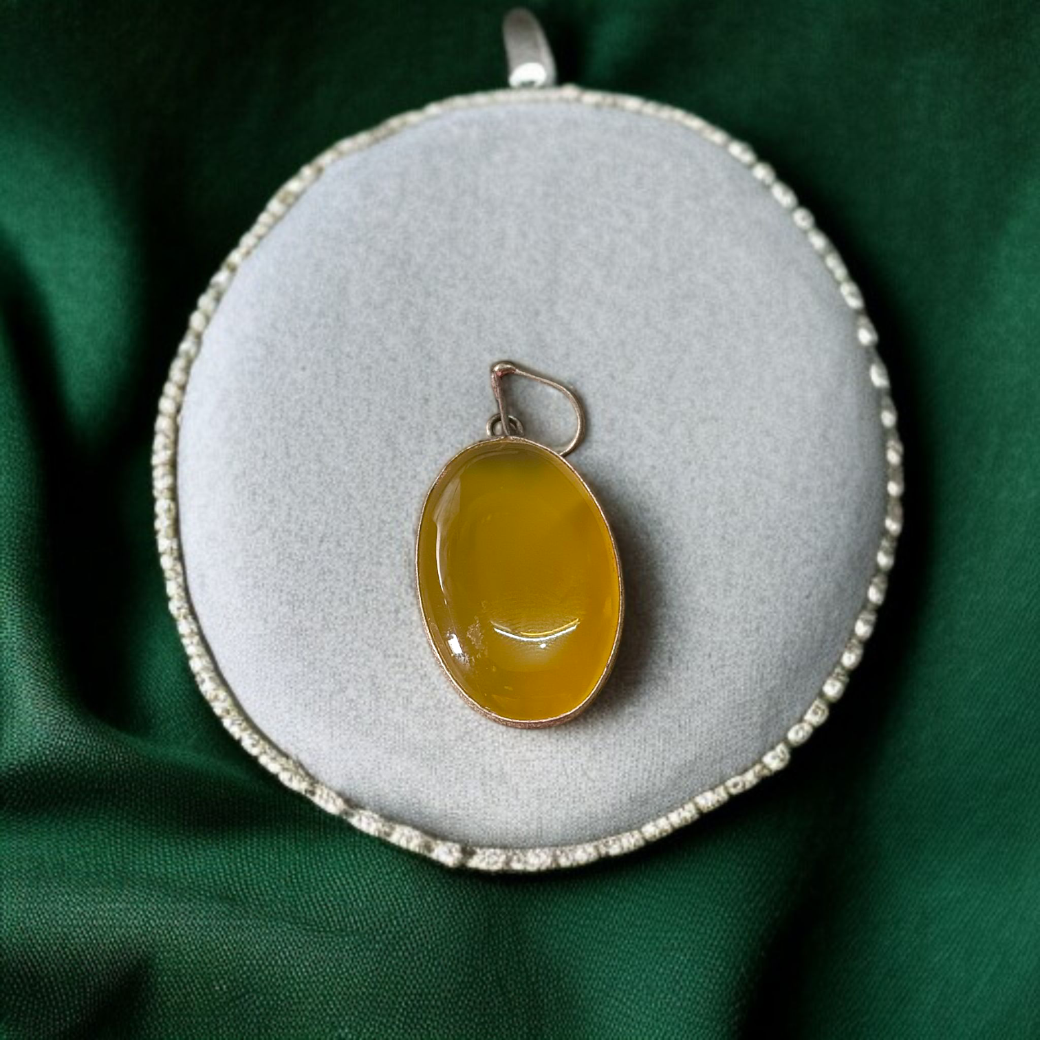Yellow Agate Pendant | Peela Hakik Locket | Lab Certified | Timeshopee