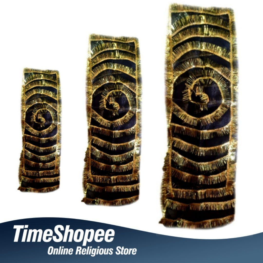 A black chunri available in 3 sizes, traditionally used to adorn Maa Kaali, Bhairav, or Shani Dev idols during religious rituals, symbolizing protection and strength.