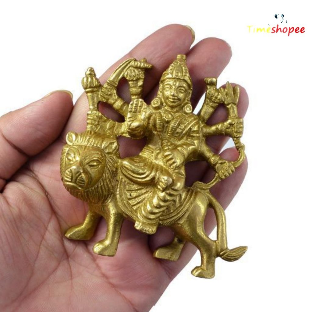 Brass Durga Statue Sherawali Mata By Timeshopee