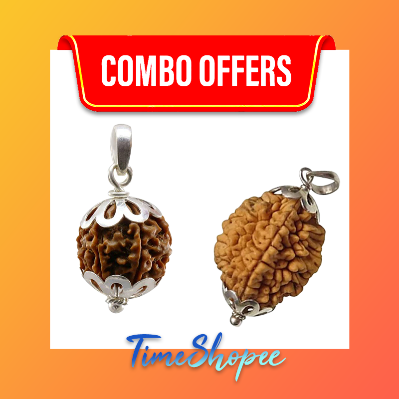Combo Of 2 Mukhi With 5 Mukhi Rudraksha | Lab Certified | Timeshopee