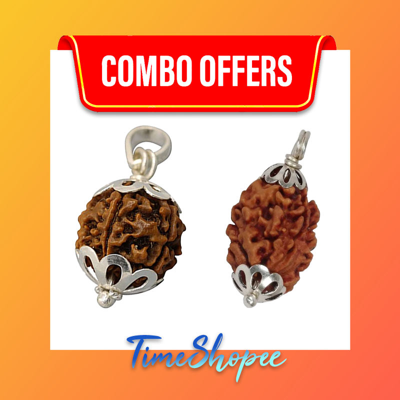 Combo Of 3 Mukhi With 4 Mukhi Rudraksha | Lab Certified | Timeshopee