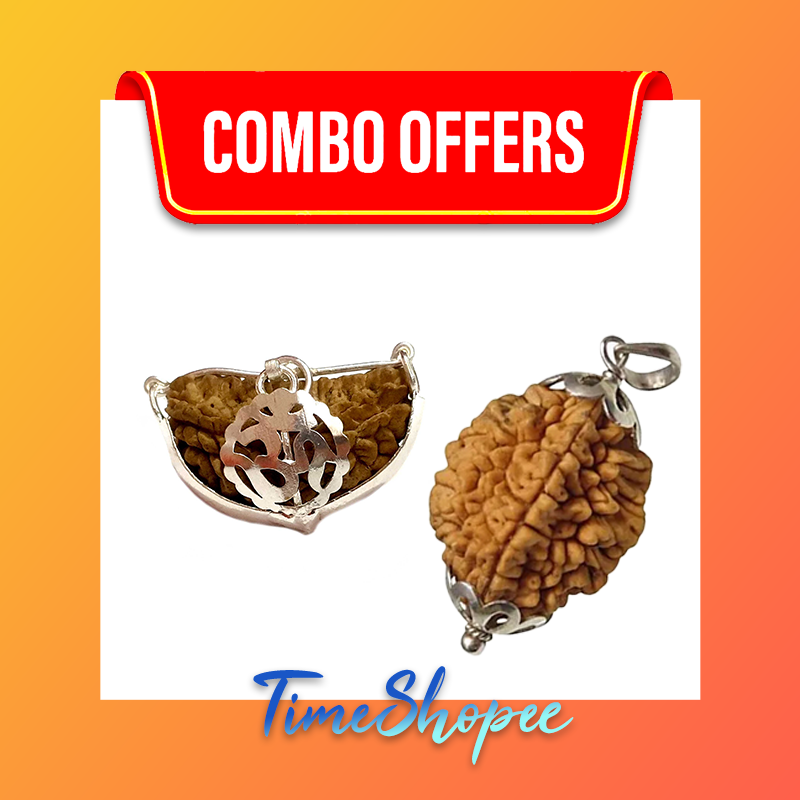 Combo of 1 Mukhi with 2 Mukhi Rudraksha | Lab Certified | Timeshopee