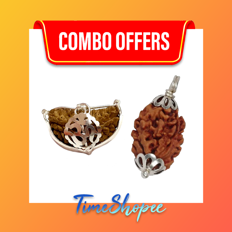 Combo of 1 Mukhi with 3 Mukhi Rudraksha | Lab Certified | Timeshopee