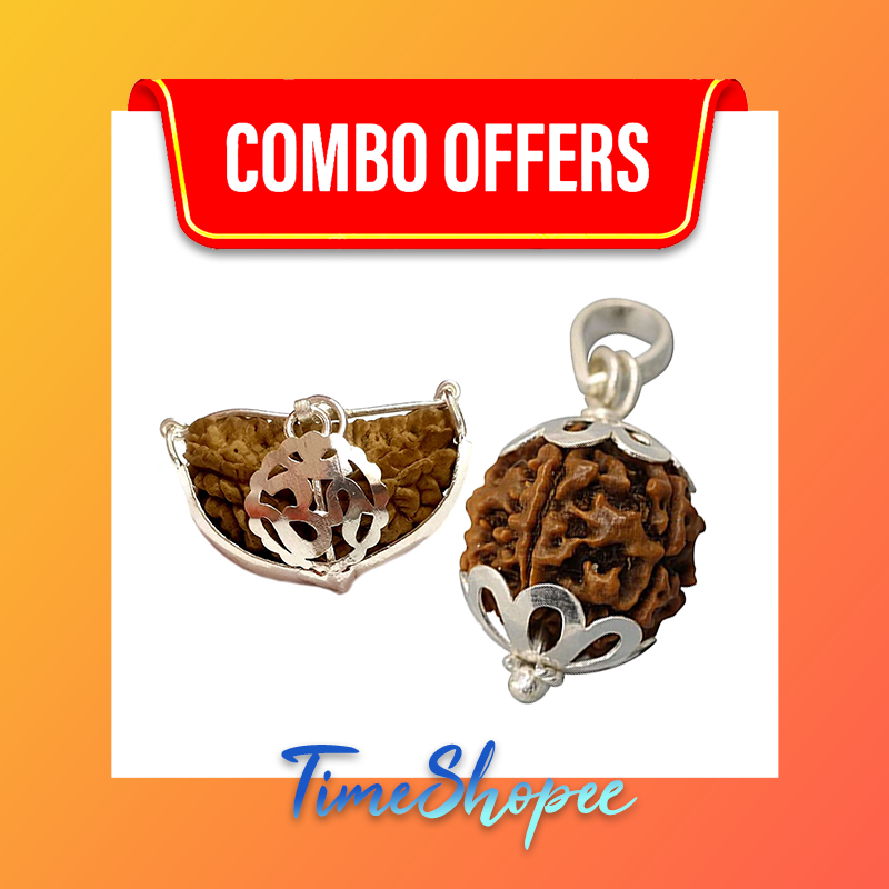 Combo of 1 Mukhi with 4 Mukhi Rudraksha | Lab Certified | Timeshopee