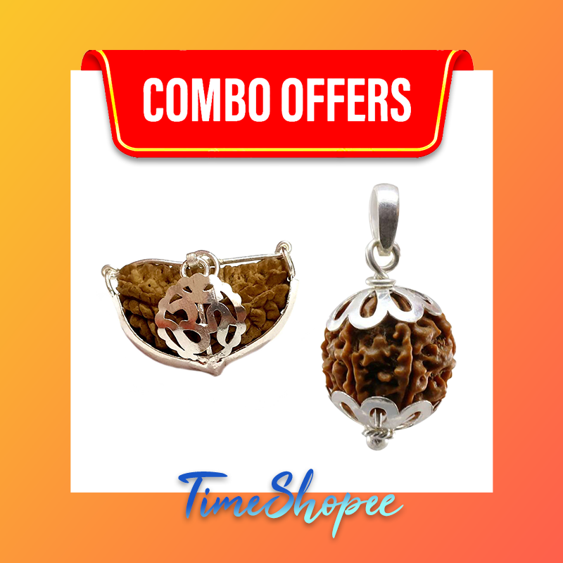 Combo of 1 Mukhi with 5 Mukhi Rudraksha | Lab Certified | Timeshopee