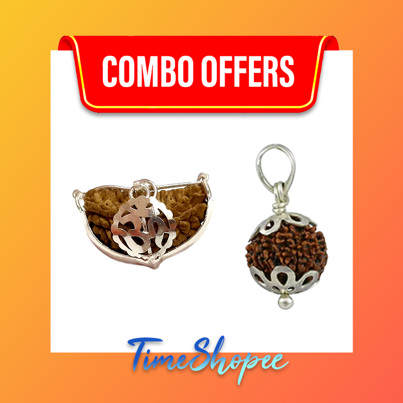 Combo of 1 Mukhi with 6 Mukhi Rudraksha | Lab Certified | Timeshopee