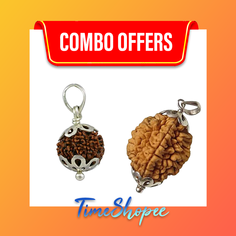 Combo of 2 Mukhi with 6 Mukhi Rudraksha | Lab Certified | Timeshopee
