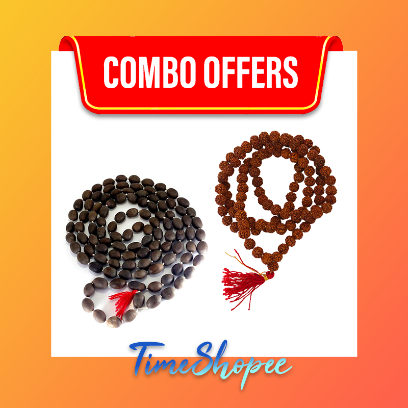 Combo of Kamal Gutta Mala with Rudraksha Mala | Lab Certified | Timeshopee
