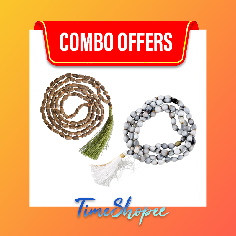 Combo of Tulsi Kanthi Mala With Vaijanti Mala | Lab Certified | Timeshopee