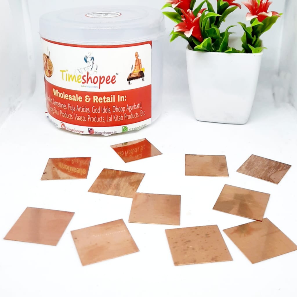 Copper Square Piece | Set of 11 | Copper Patra | Timeshopee