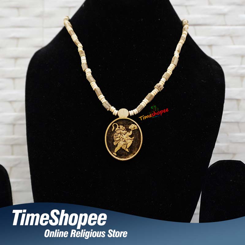 Hanuman Ji Locket in Tulsi Mala | Bajrang Bali | Spiritual Accessory
