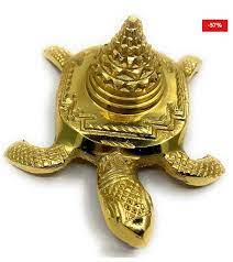 Kachua Shri Yantra with Meru Yantra on a tortoise base, 5-inch size, for good luck and prosperity, available at Timeshopee.