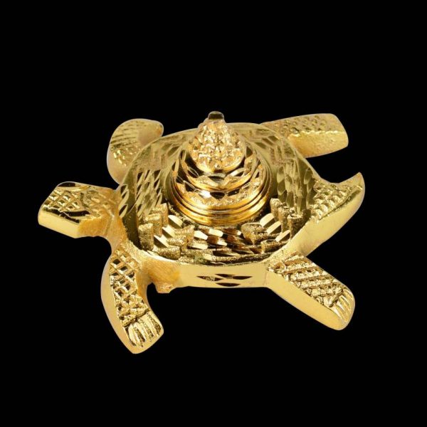 Kachua Shri Yantra with Meru Yantra on a tortoise base, 5-inch size, for good luck and prosperity, available at Timeshopee.