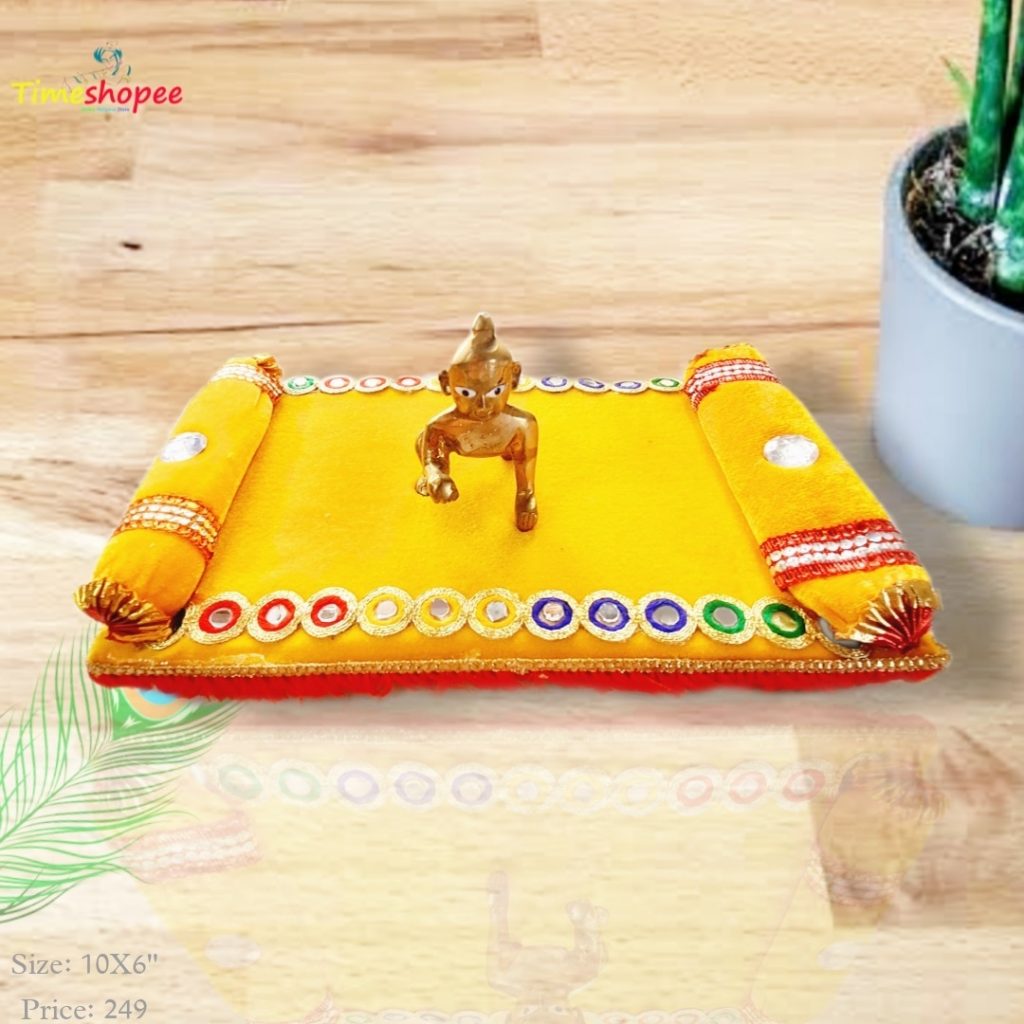Laddu Gopal Singhasan with intricate design | Laddu Gopal Bed | Timeshopee