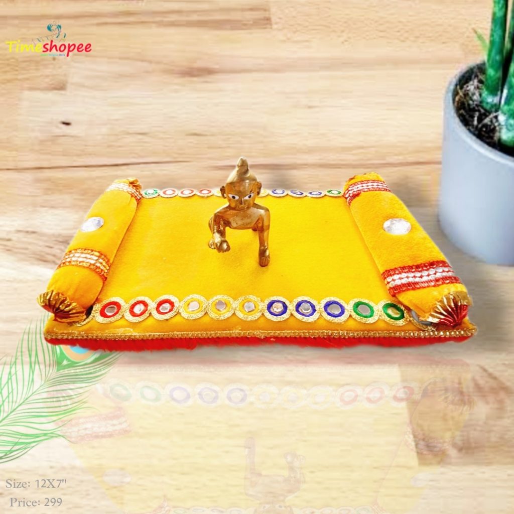 Laddu Gopal Singhasan with intricate design | Laddu Gopal Bed | Timeshopee