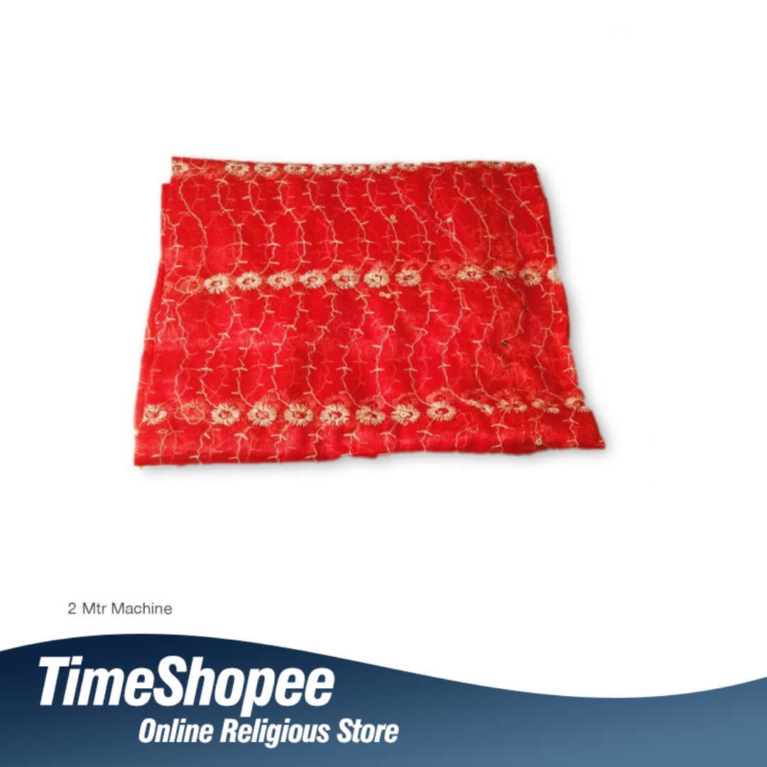 Lal Chunni Mata Rani Red Chuniri 2 Meter with Golden Elegant Design | Timeshopee