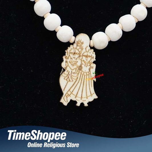 Tulsi Mala with Radha Krishna Pendant | 100% Organic | Timeshopee