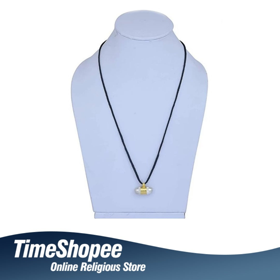 Set of five Pure Brass and Silver Metal Taweez amulets, 22mm each, with a free Bhojpatra sheet. The taweez feature golden and silver colors and an easily openable design.